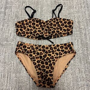 Art Class Leopard Print Bikini with Black Accents